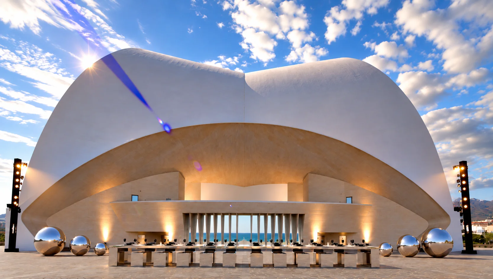 Cena de gala frente al Auditorio de Tenerife - Lune Studio